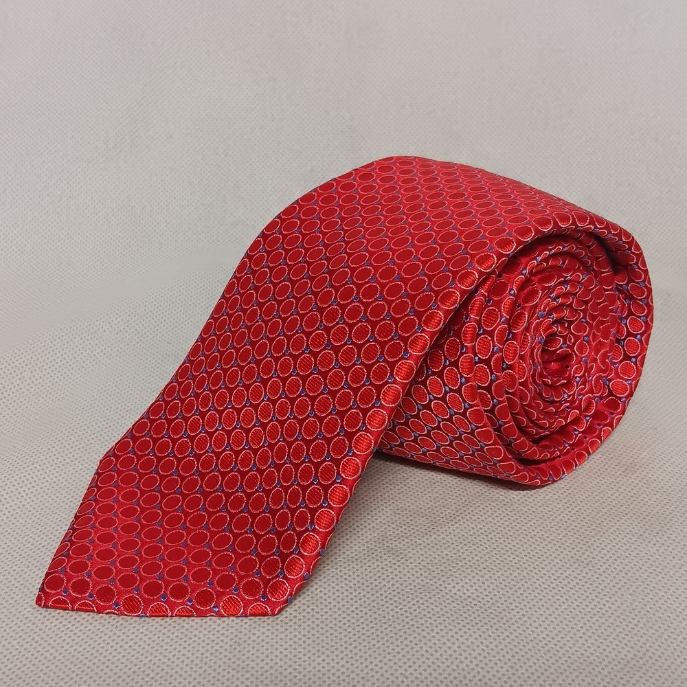 Westbury London Silk Necktie Red Dots NWT Hand Tailored 3-5/8" x 64-1/2"
